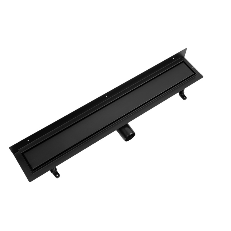 Prístenný sprchový žľab do sprchy ku stene PREMIUM PRO BLACK 60 - 100 cm