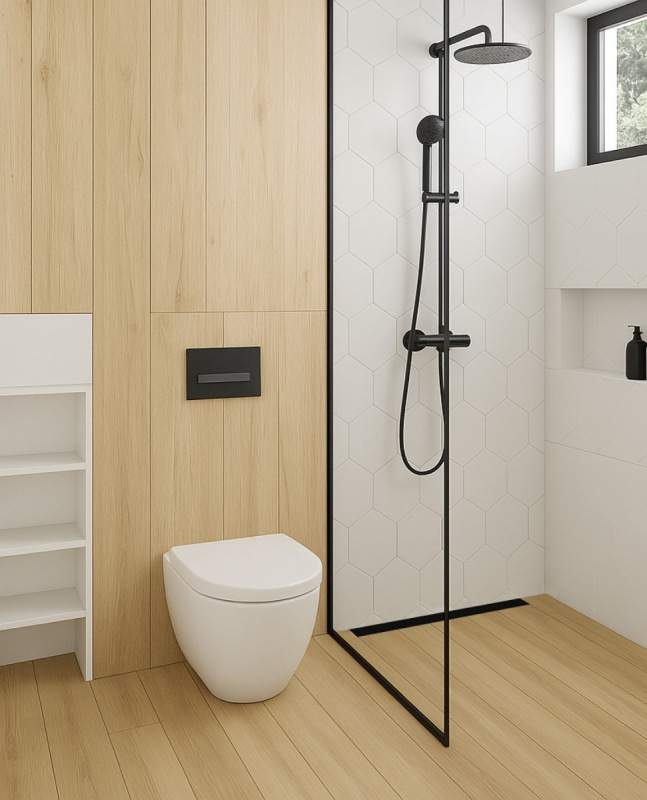 Prístenný sprchový žľab do sprchy ku stene PREMIUM PRO BLACK 60 - 100 cm 9