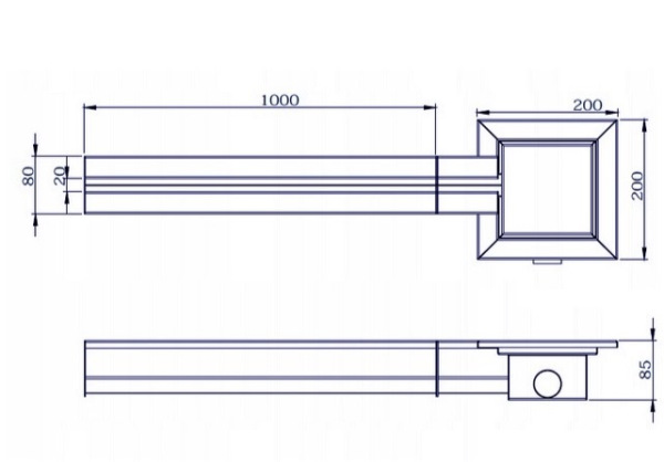Štrbinový žľab rameno (1m) 2