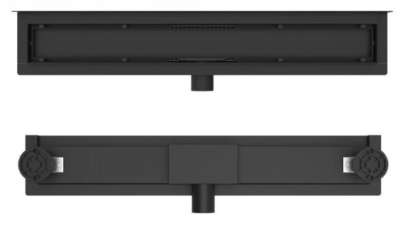 Prístenný sprchový žľab do sprchy ku stene čierny 60 - 100 cm 4