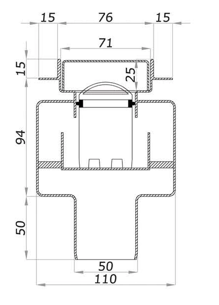 Sprchový žľab s dolným vertikálnym vývodom 50 - 120 cm 5